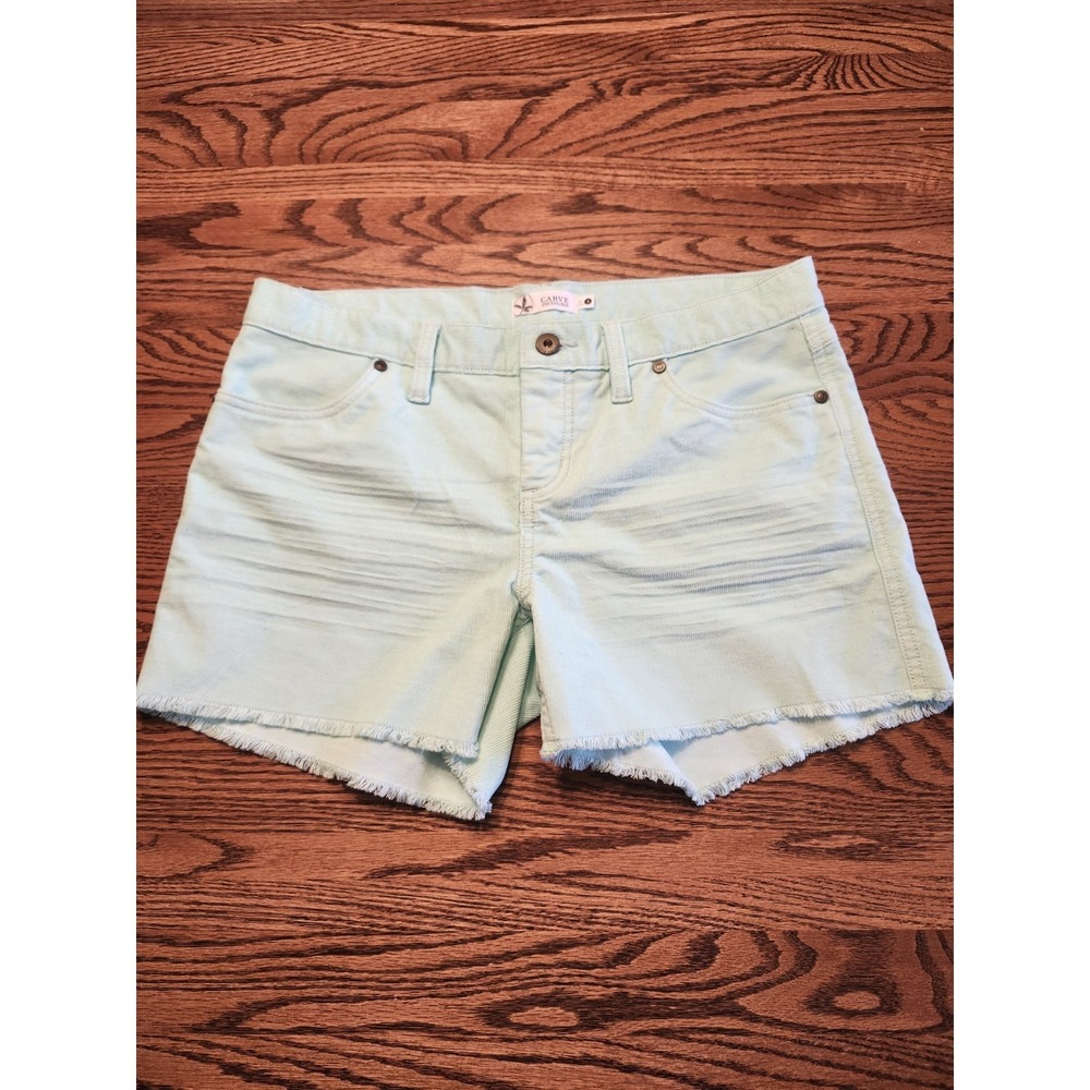 Carve Designs Oahu Corduroy Shorts Womens Size 4 Aqua Blue 4" Inseam